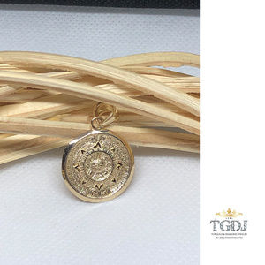 COPY - 14k Solid Yellow Gold Aztec Calendar Penda…